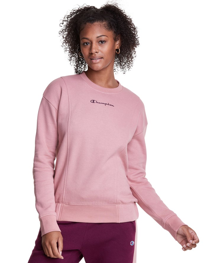 Champion Fleece Crew Sweatshirt Dames - Roze - Belgie 8943IYQTB